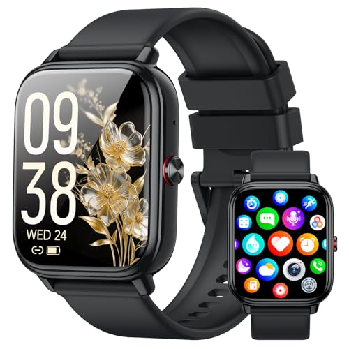 Smart Watch for Men Women, Fitness Tracker (Answer/Make Call), 1000 mAh Battery, 120+ Sport Modes, Step Counter/Sleep Monitor Fitness Watch, Smartwatch for Android/iPhone (Black) - color: Black