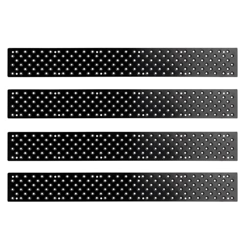 4 Pcs Anti Slip Outdoor Stair Treads for Wooden Steps, 30 x 3.75 Inch Metal Anti Slip Stair Treads with Screws, Non Slip Stair Treads Screw Down Stair Grips Strips for Porch Ramp Deck Steps