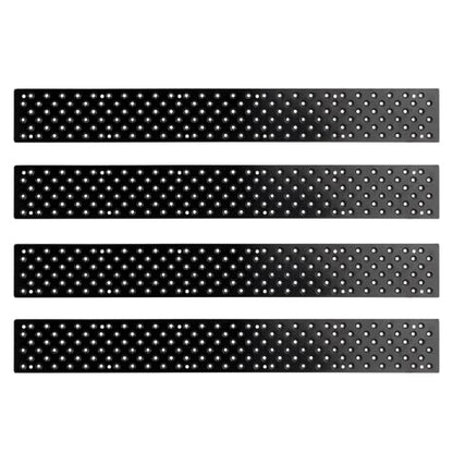 4 Pcs Anti Slip Outdoor Stair Treads for Wooden Steps, 30 x 3.75 Inch Metal Anti Slip Stair Treads with Screws, Non Slip Stair Treads Screw Down Stair Grips Strips for Porch Ramp Deck Steps