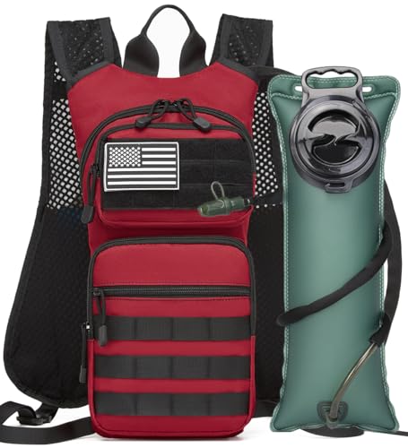 Insulated Hydration Pack Hiking Water Backpack Running Vest with 3L TPU Bladder Bag for Marathon Cycling Men - color: Red T