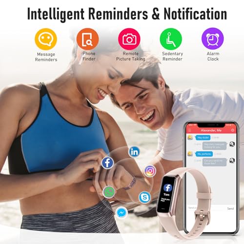 Zeacool Fitness Tracker with 24/7 Heart Rate, Blood Oxygen Blood Pressure Sleep Monitor, Activity Trackers 5 ATM Waterproof,Step Calorie Counter Pedometer Health Smart Watch for Women Men - color: Pink