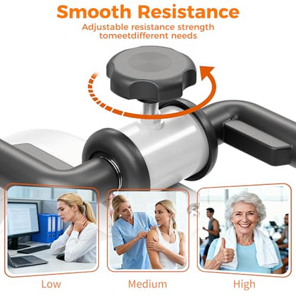 RYGEO Pedal Exerciser Mini Exercise Bike for Leg and Arm Recovery Exercise Lightweight and Portable Floor Bike - color: White