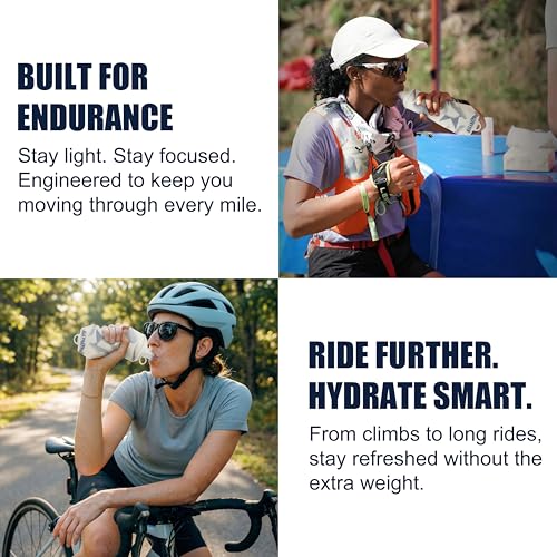 Richboyz 500ml Running Soft Flask: Leakproof TPU Hydration Bottle for Trail Runners & Cyclists & Hikers – Lightweight & BPA-Free Folding Water Bottle (White Eagle)