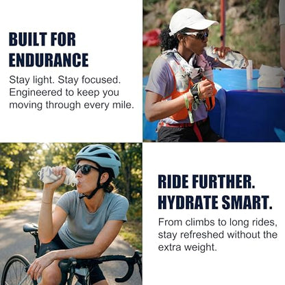 Richboyz 500ml Running Soft Flask: Leakproof TPU Hydration Bottle for Trail Runners & Cyclists & Hikers – Lightweight & BPA-Free Folding Water Bottle (White Eagle)