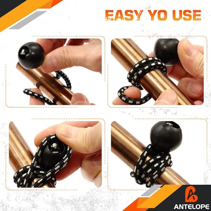 A ANTELOPE 25-Pack 10" (Black & White) Heavy Duty Ball Bungee Cords - size: 10 Inch