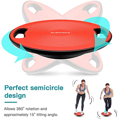 Wobble Exercise Balance Board, No-Skid Surface - color: Classic Red