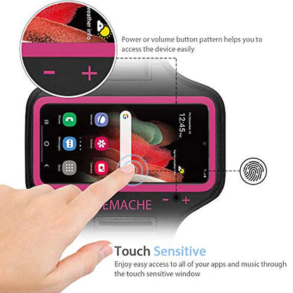 Running Armband for Samsung Galaxy S26 S25 S24 S23 S22 (Rosy) - color: Rosy, size: 6.3" (S)