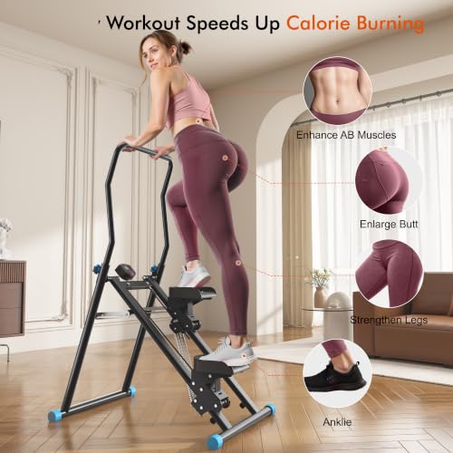 MOMODA Stair Stepper Resistance Adjustable Folding Vertical Climber Machine for Home Gym