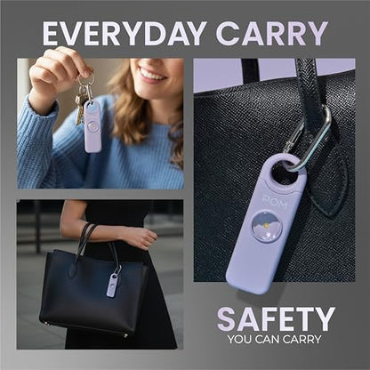 POM Personal Safety Alarm for Women – 130dB Loud Emergency Siren, USB-C Rechargeable with Bright LED Flashlight, Portable Keychain Design for Self Defense, Purse, Backpack & Travel (Lavender) - color: Lavender