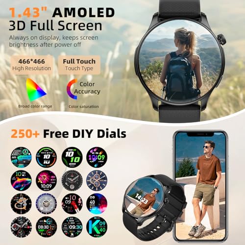 Smart Watch for Men Women Fitness: Waterproof Make Answer Call Smart Watches for Men Running Smartwatch for Android/iPhone Samsung Compatible Digital Mens Watches Activity Pedometer Heart Rate Monitor