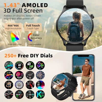Smart Watch for Men Women Fitness: Waterproof Make Answer Call Smart Watches for Men Running Smartwatch for Android/iPhone Samsung Compatible Digital Mens Watches Activity Pedometer Heart Rate Monitor