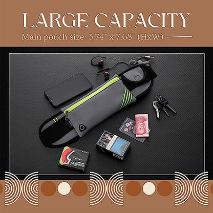 USHAKE Running Belt Fanny Pack for Women & Men, Phone Holder Waist Bag - color: Grey