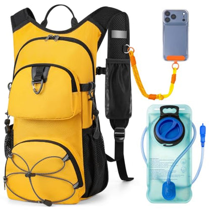 MOKURA 18L Lightweight Hydration Backpack with 2L Water Bladder - color: Yellow