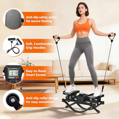 ERGOLIFE Rock Stepper Side to Side, Rocking Stair Stepper for Home Exercise