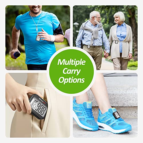 3D Pedometer for Walking, Simple Step Counter for Walking - color: black