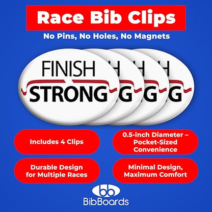BibBoards bibSNAPS Race Bib Clips, Finish Strong, 4 Pack - color: Finish Strong