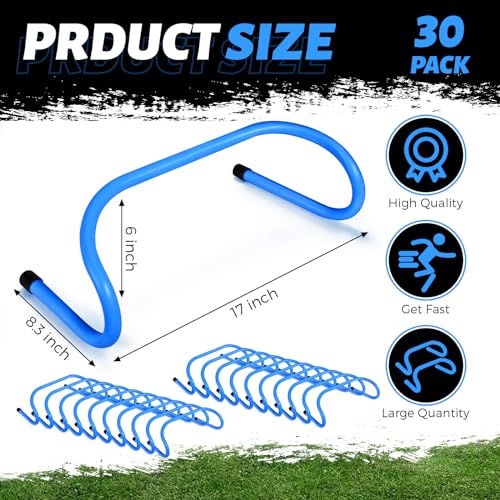 Wettarn 30 Pcs 6" Speed Agility Training Hurdles - color: Blue