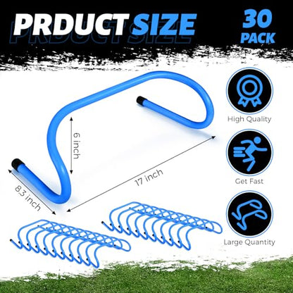 Wettarn 30 Pcs 6" Speed Agility Training Hurdles - color: Blue