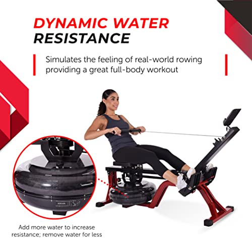 Stamina Inmotion Rower Compact, Efficient Cardiovascular Rowing Machine Smooth Adjustable Tension - color: Black / Red