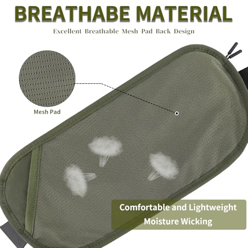 Slim Running Belt for Women Men Runners Fanny Packs With Phone Holder Hidden Pockets Exercise Waist Bag for Marathon Workout - color: DeepGreen/T2085