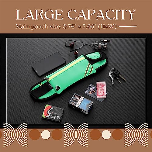 USHAKE Running Belt Fanny Pack for Women & Men, Phone Holder Waist Bag - color: Mint Blue