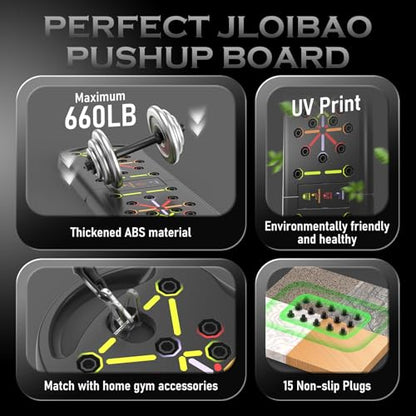 JLoibao Push Up Board, Portable Pushup Board for Men, Foldable Push Up Bar - color: Grey