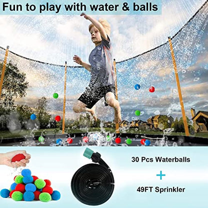 1500 LBS Trampoline for Adults 10 Kids, 15FT 16 FT Trampoline with Sprinkler, Basketball Hoop Enclosure Net, Water Ball, Light with Speaker, Sock - ASTM CPC CPSIA Heavy Duty Outdoor Trampoline