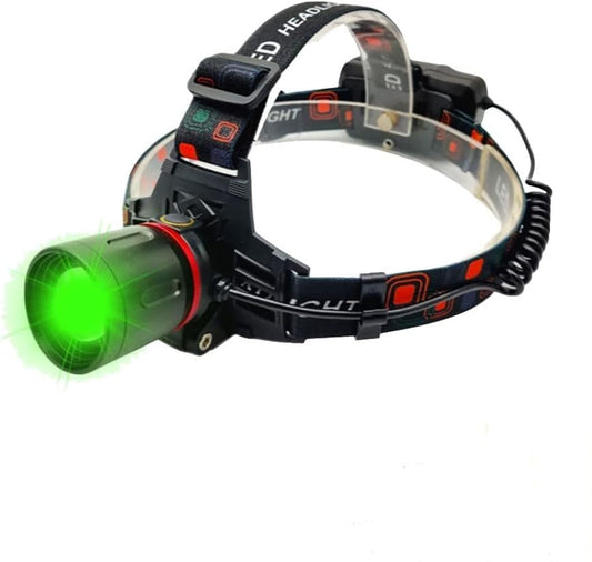 Rechargeable Green Light Headlamp, Ultra-Bright LED Hunting Headlamp