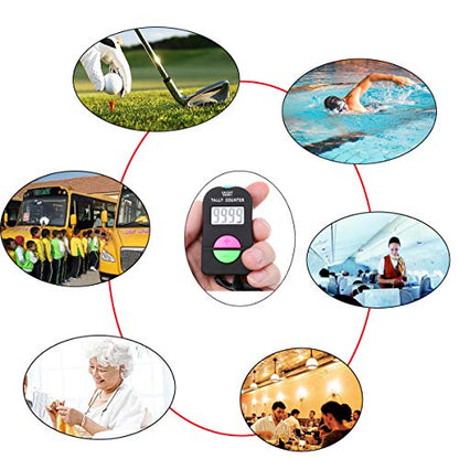 Electronic Tally Counter, Handheld Number Clicker with Lanyard, 4-Digital