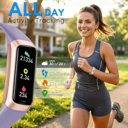 Fitness Tracker, 2026 Smart Band with Heart Rate & Activity Tracker, IP67 Waterproof Smartwatch with Sleep Tracking & Step Counter for Men Women, Orchid Purple - color: Orchid Purple