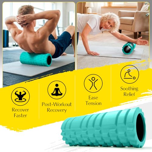 Foam Roller for Deep Tissue Massager High Density Massage Roller - color: Aqua