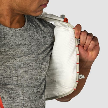 Ultimate Direction Adventure Vest | 17 Liter Capacity Hydration Pack for Running, Hiking & Fastpacking - Includes 2 Soft Flasks - color: White, size: Medium