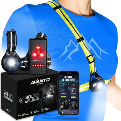 AVANTO PRO Chest Light, Original, USB-C Rechargeable, Running Lights for Runners, 500lm Adjustable Beam, 3-5h Use Time, Running Headlamp Flashlights, Walking Lights for Night Walking, Yellow - color: Yellow NP
