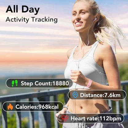 Health Activity Fitness Trackers for Women, 2026 Wearable Smart Bracelet, 120+ Sport Modes Smart Band, All-Day Continuous Heart Rate Blood Pressure Stress HRV Monitor, 24H Sleep Tracker with Free App