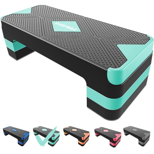 Aerobic Exercise Step, Adjustable Workout Step Platform - color: Turquoise