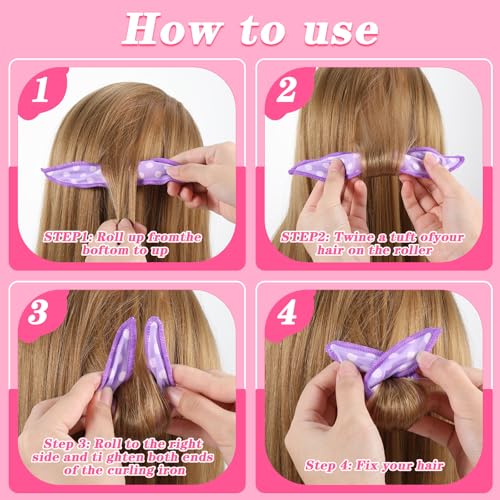 Oruola 10Pcs Silk Rollers for Hair,Satin Pillow Curlers