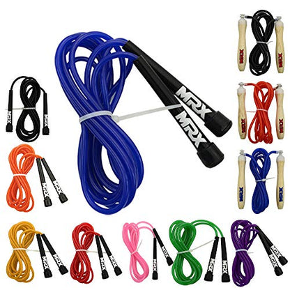 MRX 9" PVC Jump Rope for Cardio Fitness - Versatile Jump Rope for Both Kids and Adults - Great Jump Rope for Exercise - color: 581-Blue