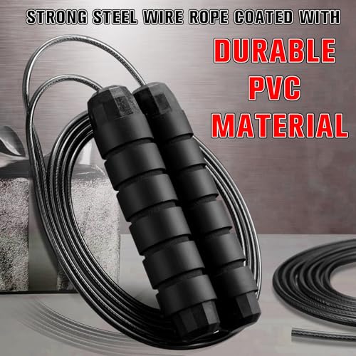 Junkin Jump Ropes bulk for Fitness with Ball Bearings - color: Black