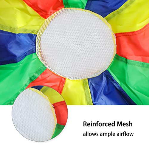 Sonyabecca Kids Play Parachute, Play Parachute 16ft with 12 Handles for Kids Cooperation Group Play - size: 16FT with 12 Handles