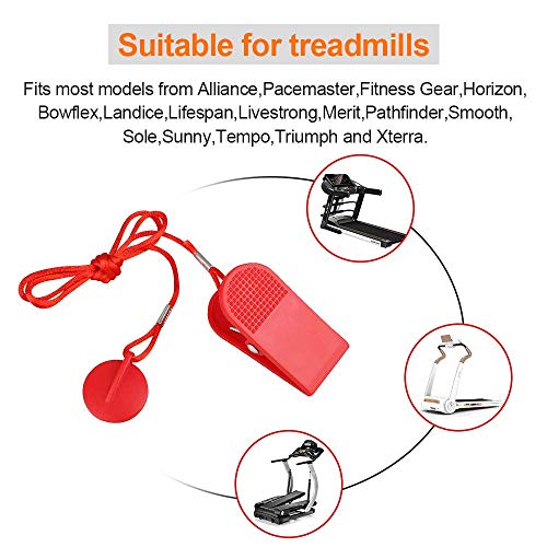 Treadmill Safety Key for Most NordicTrack Proform Image Weslo Reebok Epic Gold's Gym Freemotion and Healthrider Treadmills - color: Bright Red