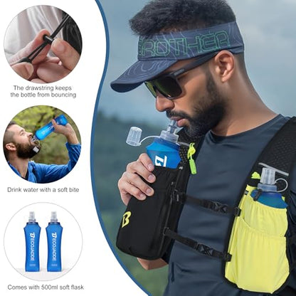 BECOJADDE Running Vest for Women Men, 5L/6L Lightweight Hydration Backpack Running Pack for Marathon, Trail, Cycling, Hiking, Jogging - color: Black