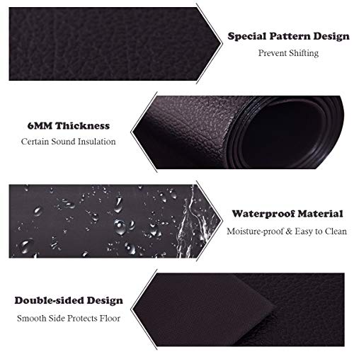 Goplus Thicken Treadmill Mat for Hardwood Floors High Density Waterproof PVC, Floor Protector Pad for Exercise Equipment for Home and Gym Use, Large Size - style: 6.5' x 3' x 0.25''