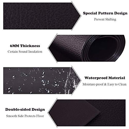Goplus Thicken Treadmill Mat for Hardwood Floors High Density Waterproof PVC, Floor Protector Pad for Exercise Equipment for Home and Gym Use, Large Size - style: 6.5' x 3' x 0.25''