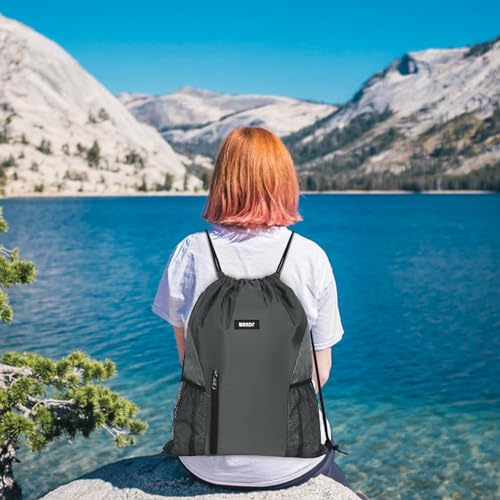 WANDF Drawstring Backpack, Gym Sackpack for Sports - color: Grey
