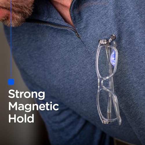 Readerest Magnetic Eyeglass Holders (2 Pack), Made in USA - color: Stainless, Black