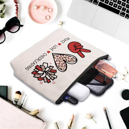 Cheer leading Gifts for Women, Makeup Cosmetic Bag Gifts for Cheer-leading Women Friends, Birthday Gifts for Cheerleader travel Makeup Pouch - color: cheerleading