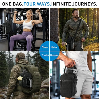 Magnetic Gym Bag for 20-64oz Bottles, Compatible with Tactical MOLLE System