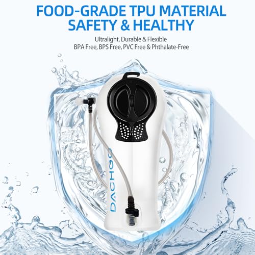 Hydration Bladder, 1.5L 2L 3L Water Bladder for Hiking Backpack, BPA-Free & Taste-Free Hydration Water Reservoir, Camping Cycling Running - color: Clear White with Cleaning Kit, size: 2L