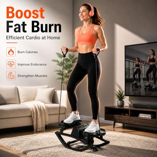 Rock Stepper Side to Side Portable Lateral Rocking Stepper with Digital Display and Non-Slip Mat Mini Steppers for Exercise at Home