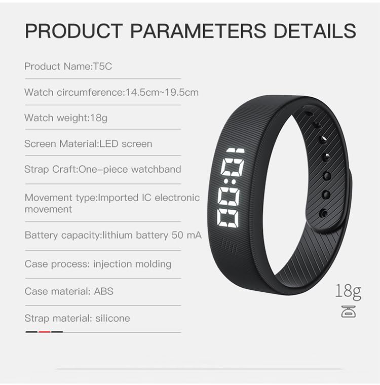 Gosasa Lightweight LED Digital Sport Watch Splash Resistant Pedometer with Vibrating Alarm USB Rechargeable Silicone Wristband for Men & Women (White) - color: White